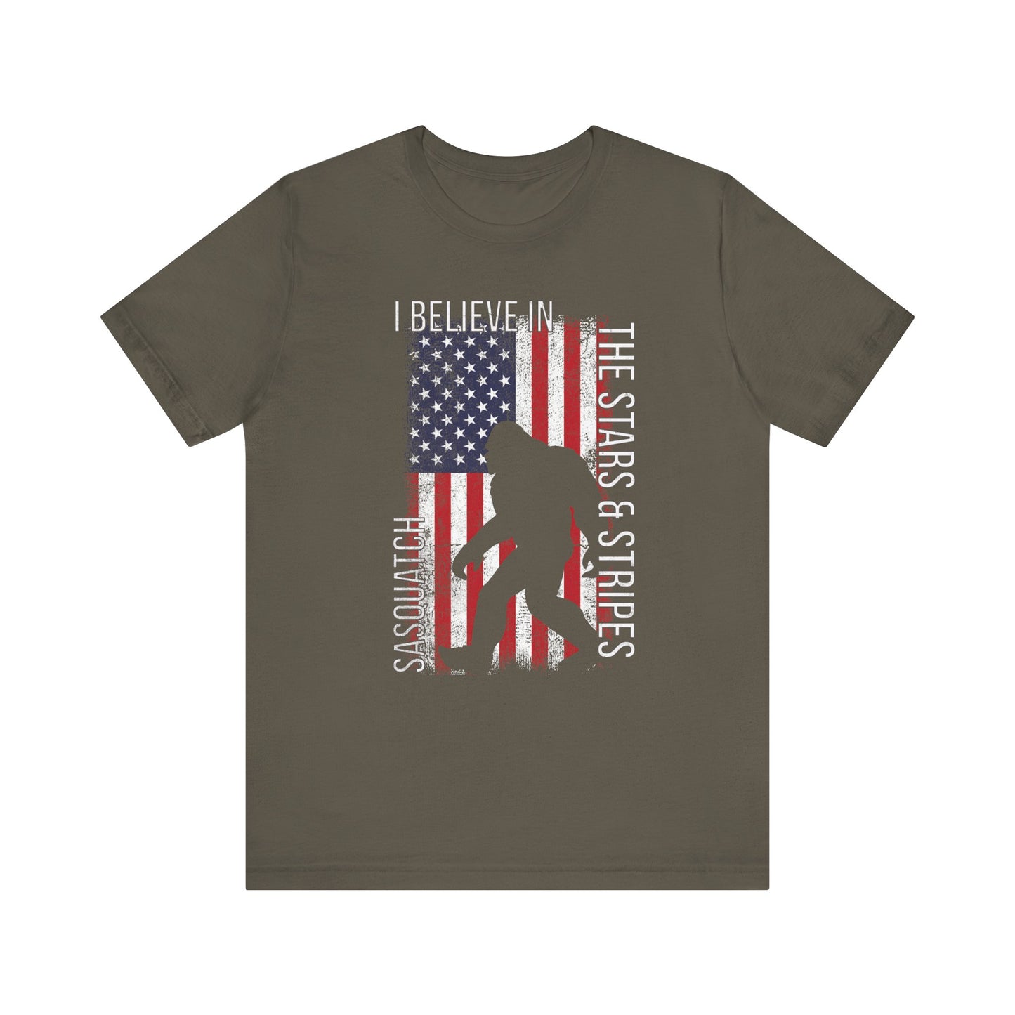 I Believe in Sasquatch Stars & Stripes T-shirt