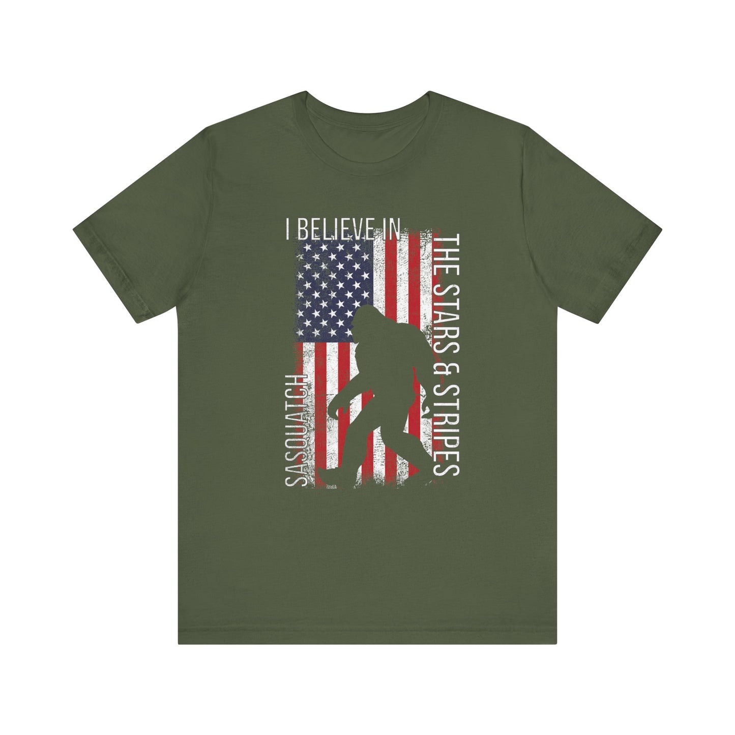 I Believe in Sasquatch Stars & Stripes T-shirt