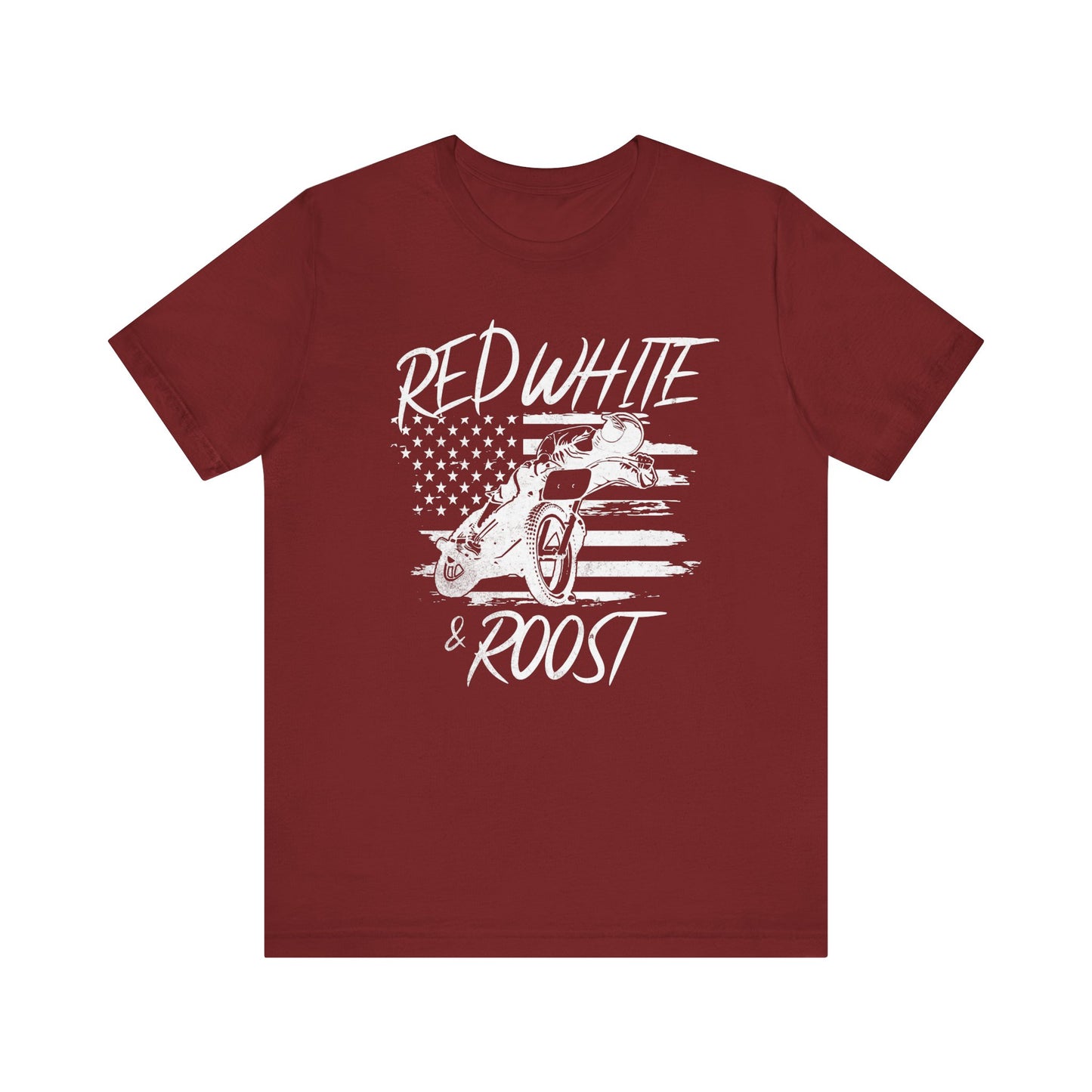 Red, White, & Roost Dirtbike T-Shirt
