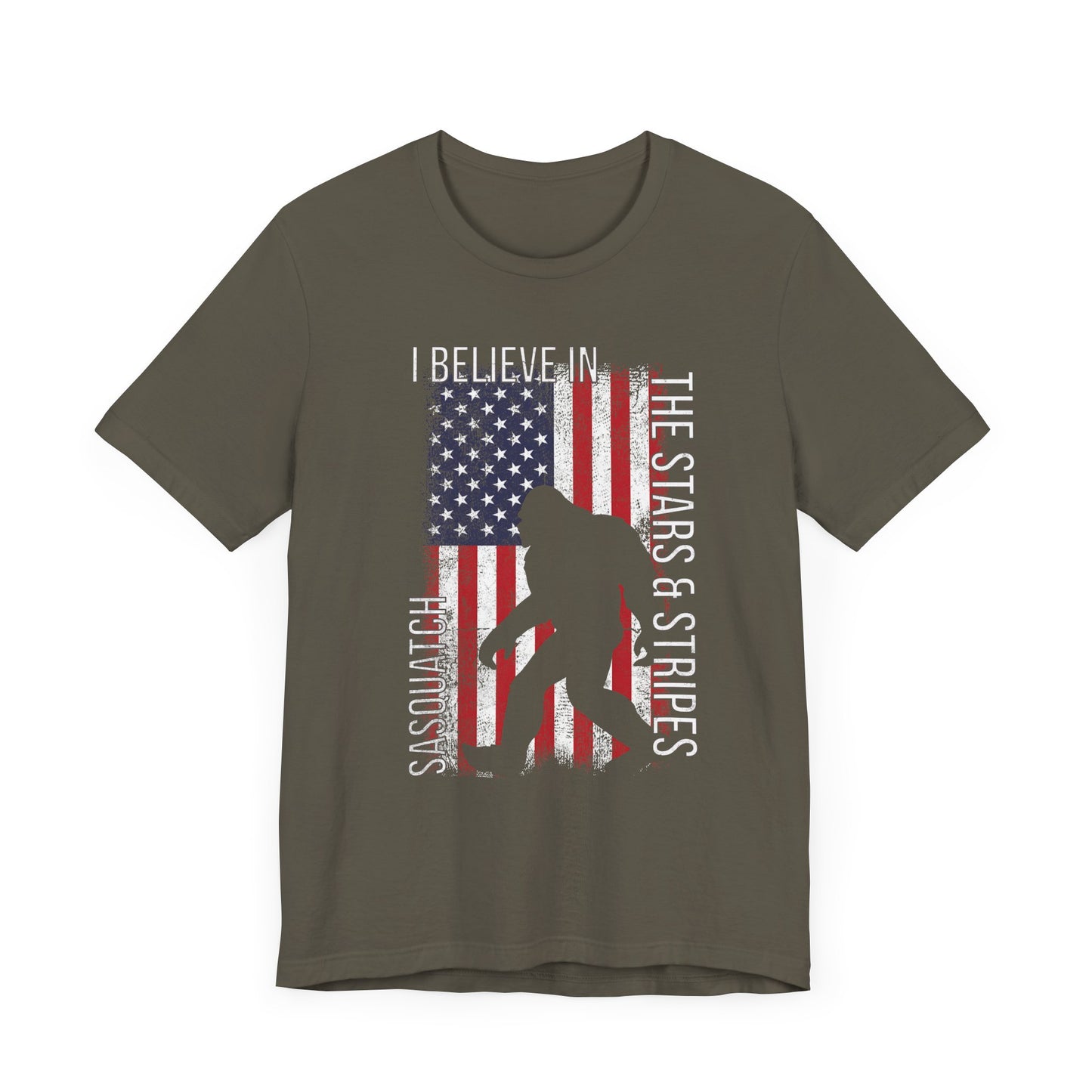 I Believe in Sasquatch Stars & Stripes T-shirt