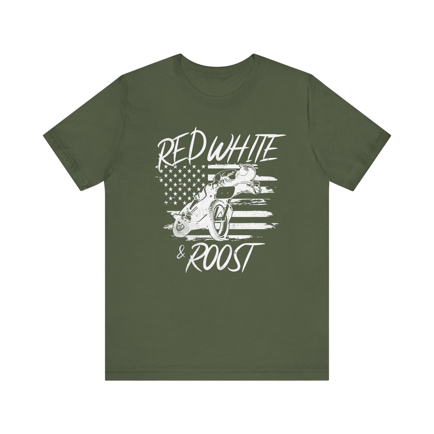 Red, White, & Roost Dirtbike T-Shirt