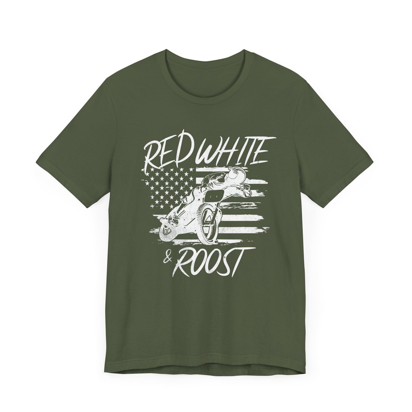 Red, White, & Roost Dirtbike T-Shirt