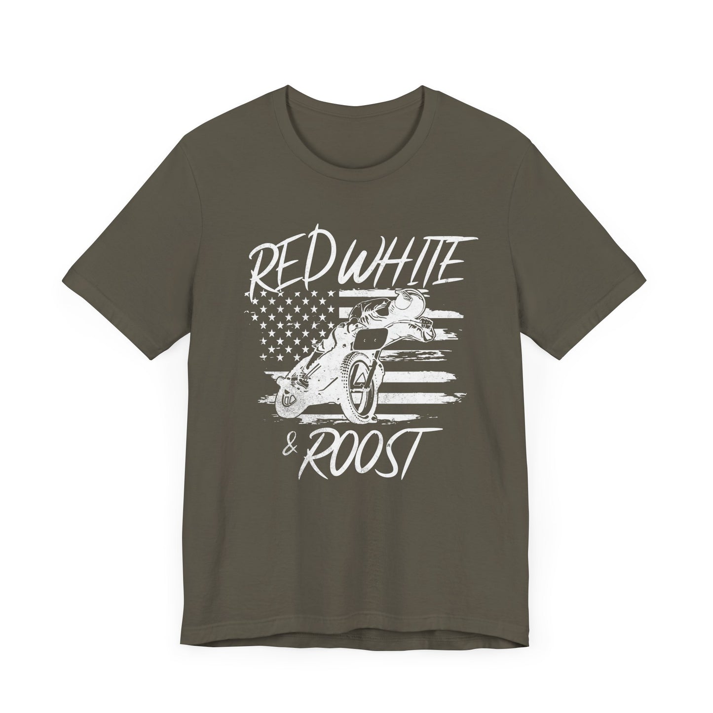 Red, White, & Roost Dirtbike T-Shirt