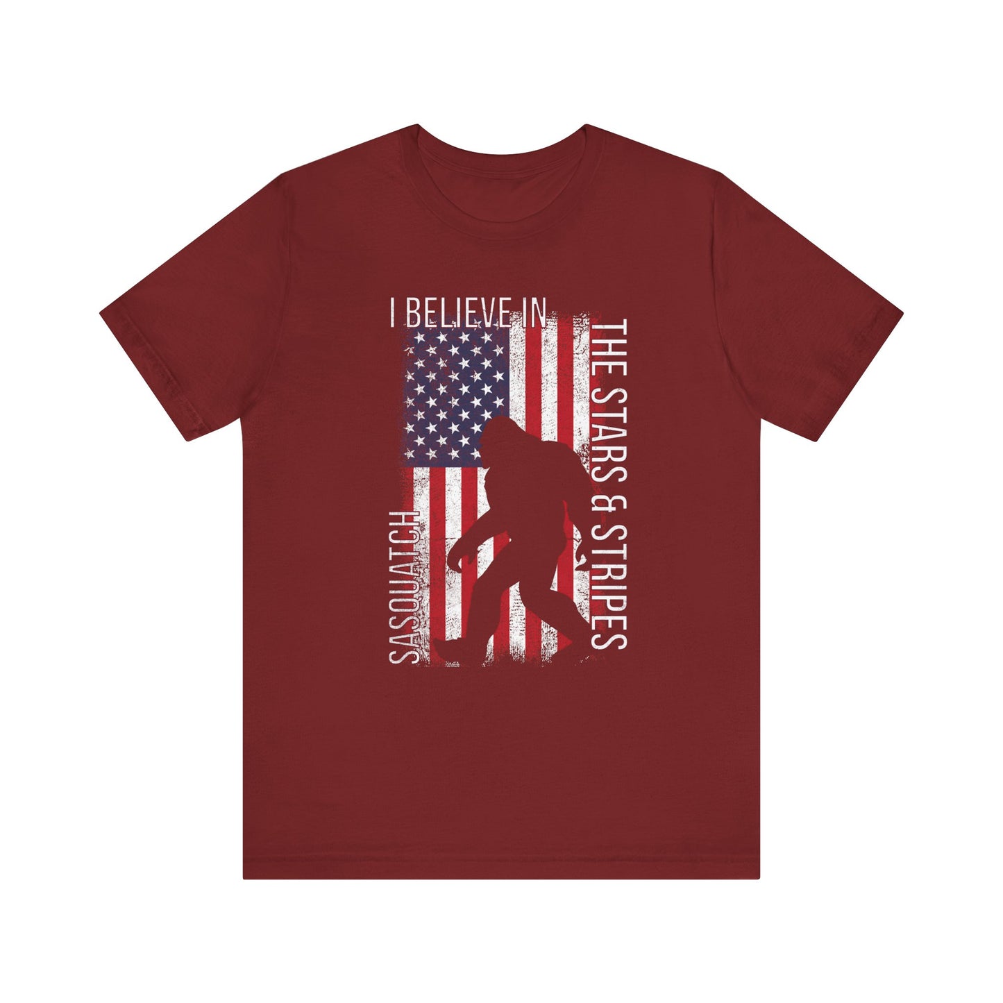 I Believe in Sasquatch Stars & Stripes T-shirt