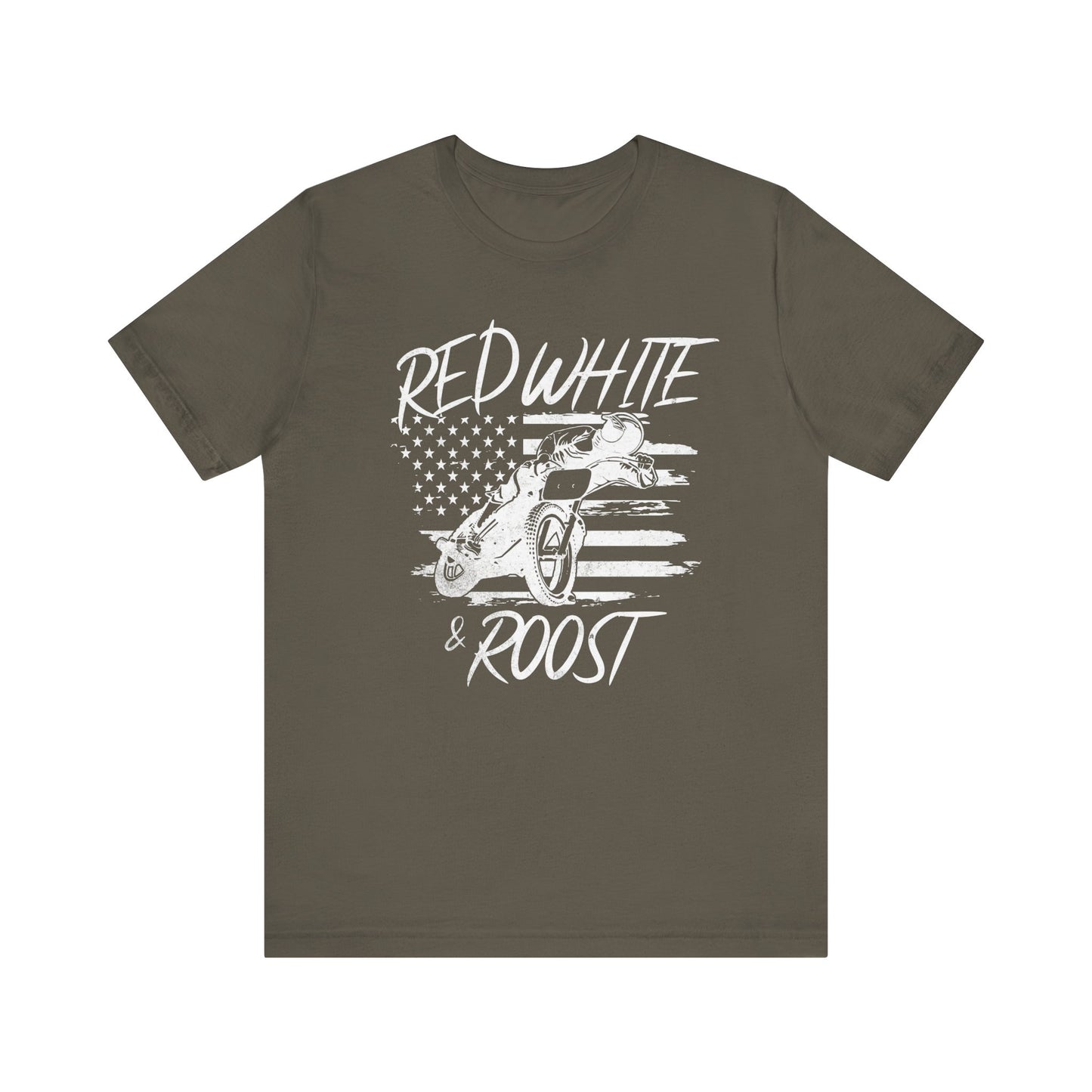 Red, White, & Roost Dirtbike T-Shirt