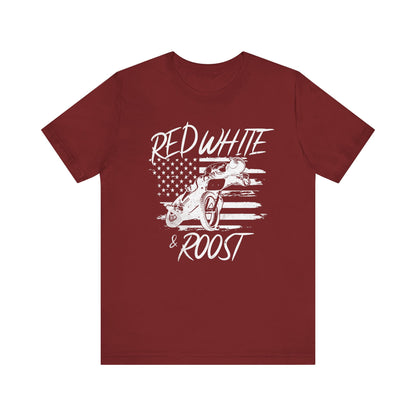 Red, White, & Roost Dirtbike T-Shirt