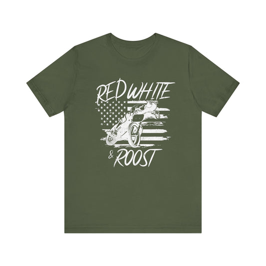 Red, White, & Roost Dirtbike T-Shirt
