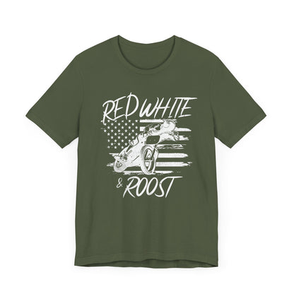 Red, White, & Roost Dirtbike T-Shirt